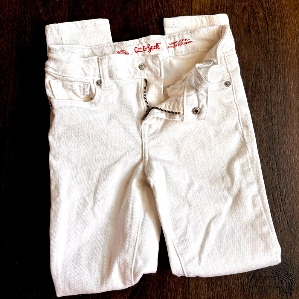 Cat & Jack girls white skinny jeans size 10